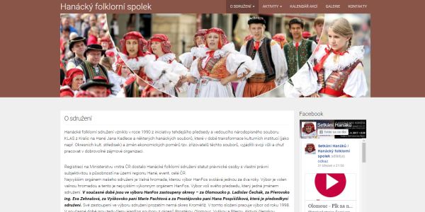 Webové stránky – Hanácký folklorní spolek
